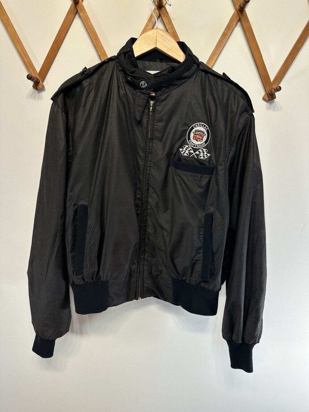 Vintage 80s Cadillac Craftsman Racing Bomber Jacket Upstream Premium Div XL